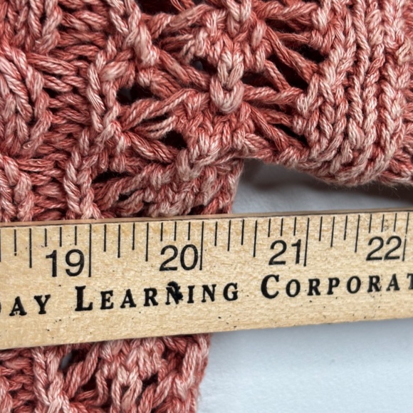 Anthropologie Pilcro Cropped Chunky Cardigan XS Pumpkin Fisherman Cable Knit Y2K - Picture 10 of 12